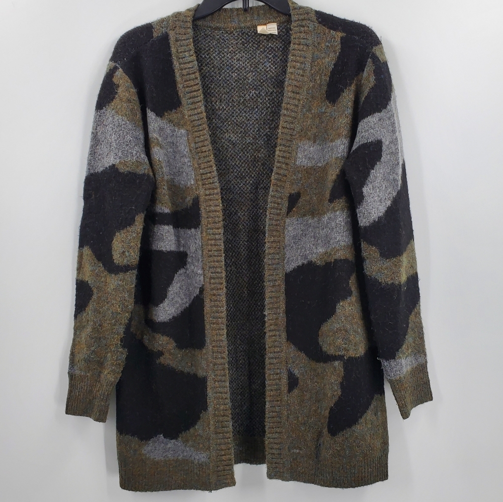 Women's Anthropologie Moth Camouflage Cardigan‎ Sweater Size XS